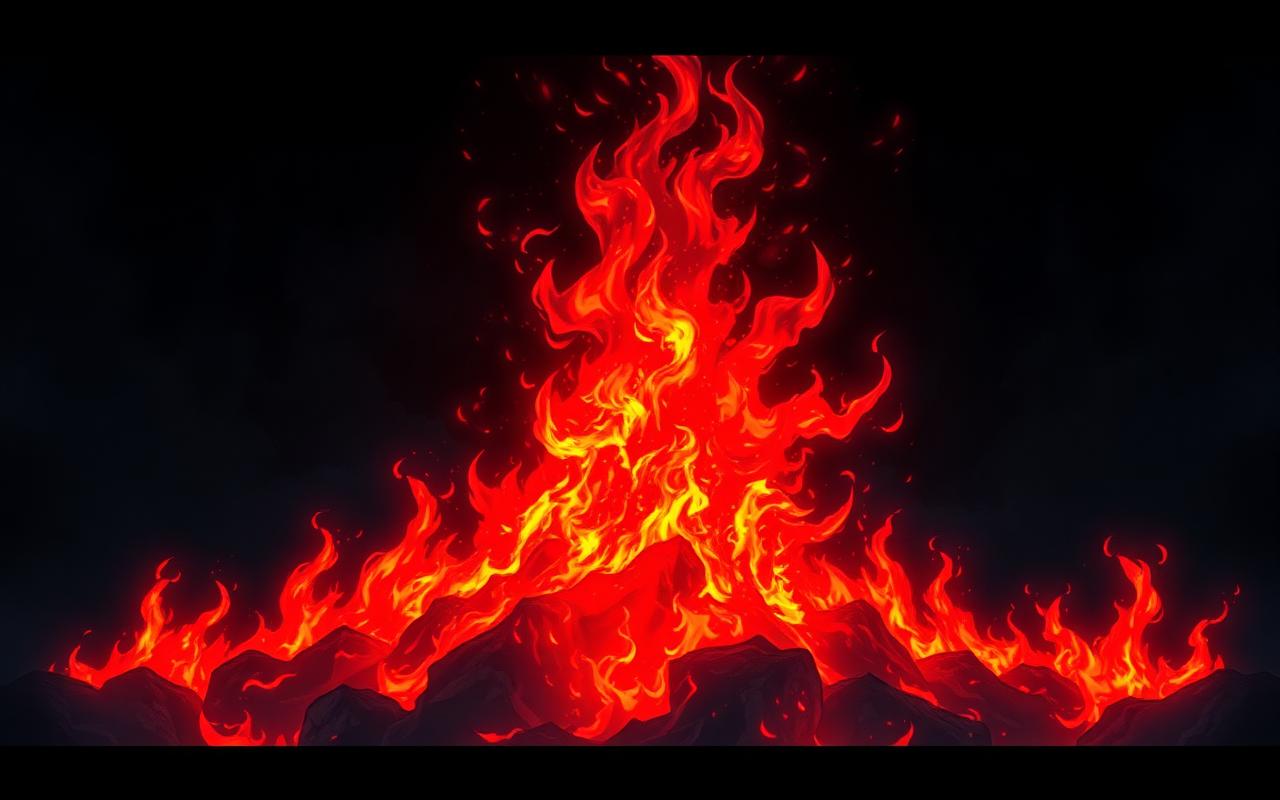 Black Amaterasu flames burning in darkness